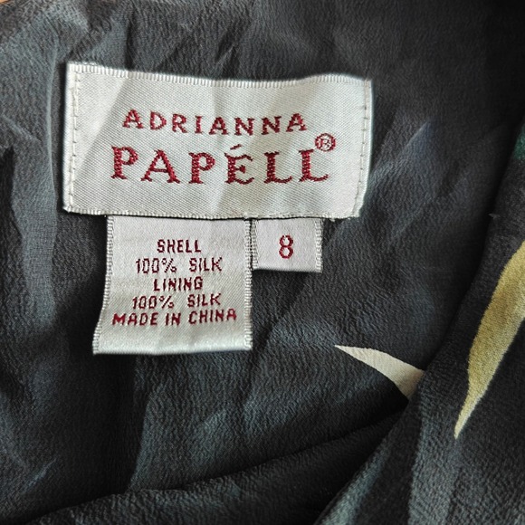 VTG 100% Silk Sheer Flutter Sleeve Top Women's 8 Adrianna Papell Floral Whimsy - Picture 5 of 5